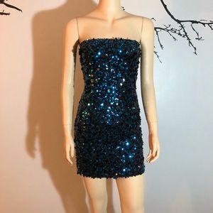 DEB Sequin Strapless Dress